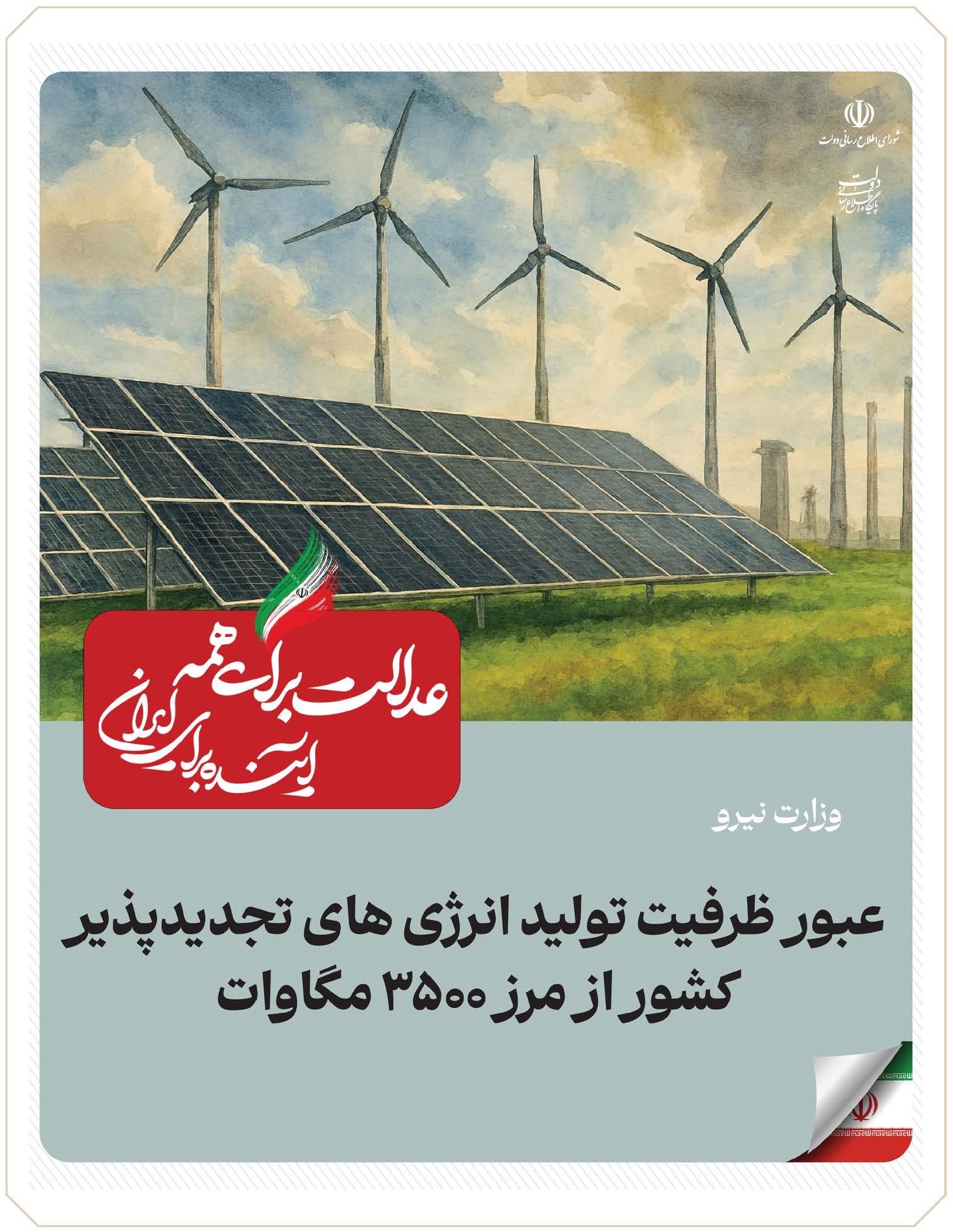 عملکرد وزارت نیرو در زمینه انرژی های تجدید پذیر